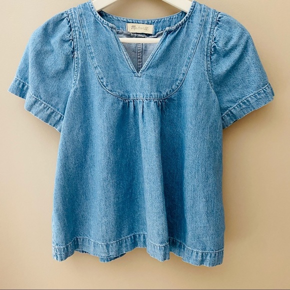 Madewell Denim Popover Swing Top Blue Sz XS/S - Picture 3 of 8